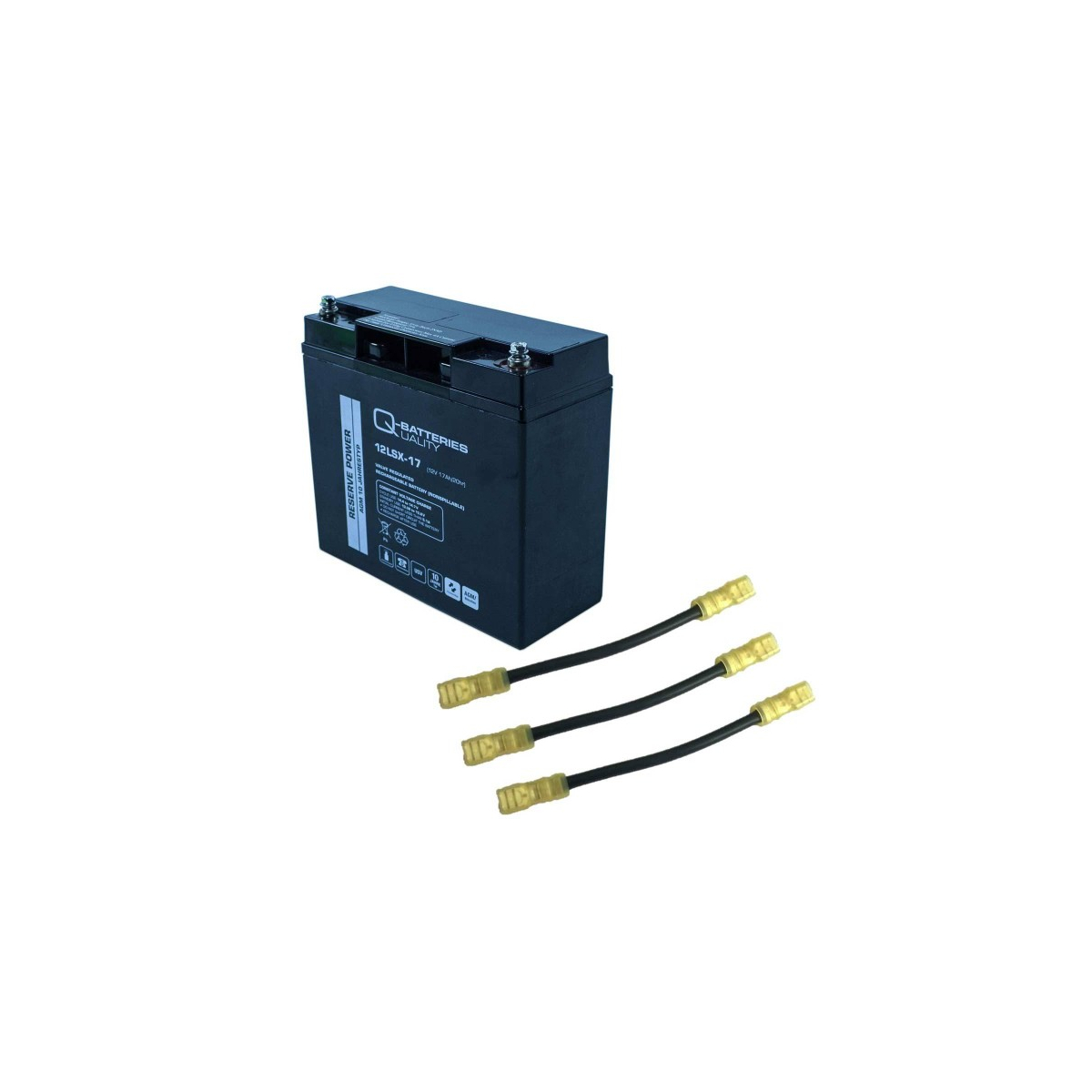 USV-Akku Q-Batteries 216V-Anlage 18 x 12LSX-17 für Sicherheitsbeleuchtung Inkl. Zubehör und Verbinder für Aufstellung 2 Etagen je 3 Reihen oder 3 Etagen je 2 Reihen