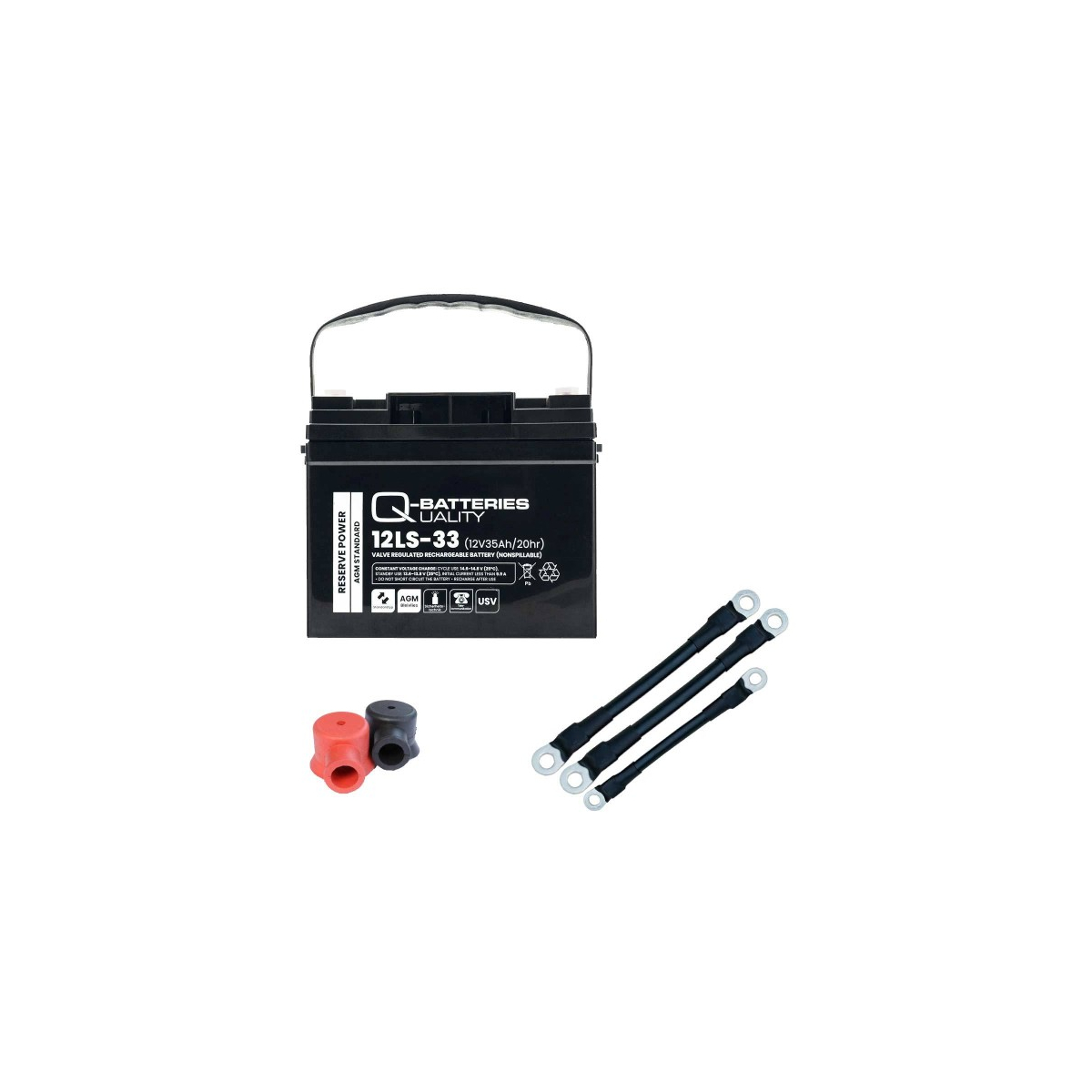 USV-Akku Q-Batteries 216V-Anlage 18 x 12LS-33 für Sicherheitsbeleuchtung Inkl. Zubehör