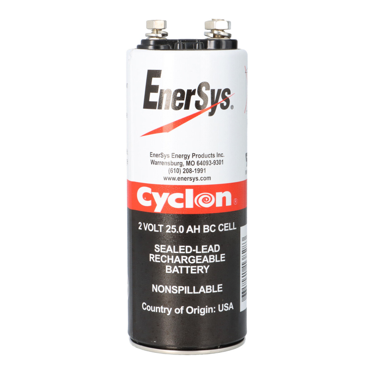 EnerSys Hawker CYCLON BC 25-2, Artikel 0820-0004 Reinblei-Akku 2V 25Ah – M6 Minuspol / M8 Pluspol