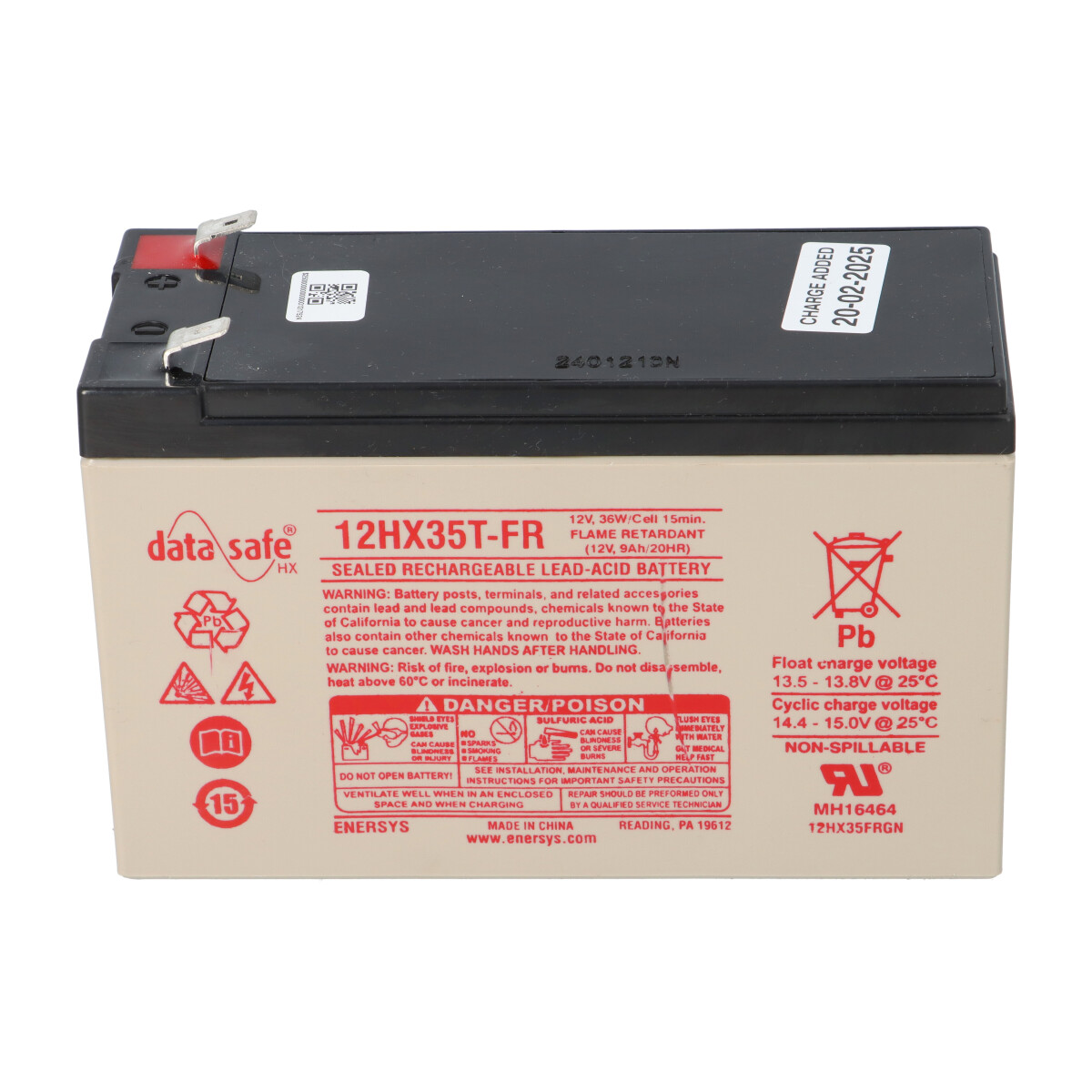 EnerSys DataSafe 12HX35-FR High-Rate AGM-Akku 12V 7,9Ah – Faston – Ausführung A/B prüfen
