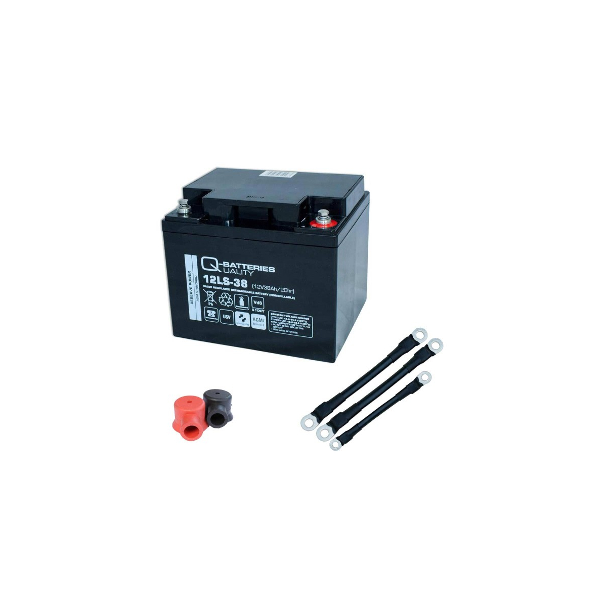 USV-Akku Q-Batteries 216V-Anlage 18 x 12LS-38 für Sicherheitsbeleuchtung Inkl. Zubehör