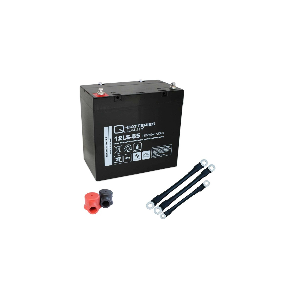 USV-Akku Q-Batteries 216V-Anlage 18 x 12LS-55 für Sicherheitsbeleuchtung Inkl. Zubehör