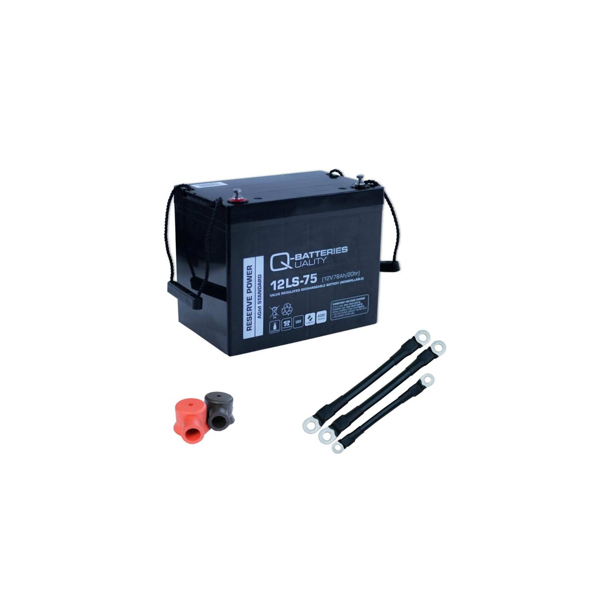 USV-Akku Q-Batteries 216V-Anlage 18 x 12LS-75 für Sicherheitsbeleuchtung Inkl. Zubehör