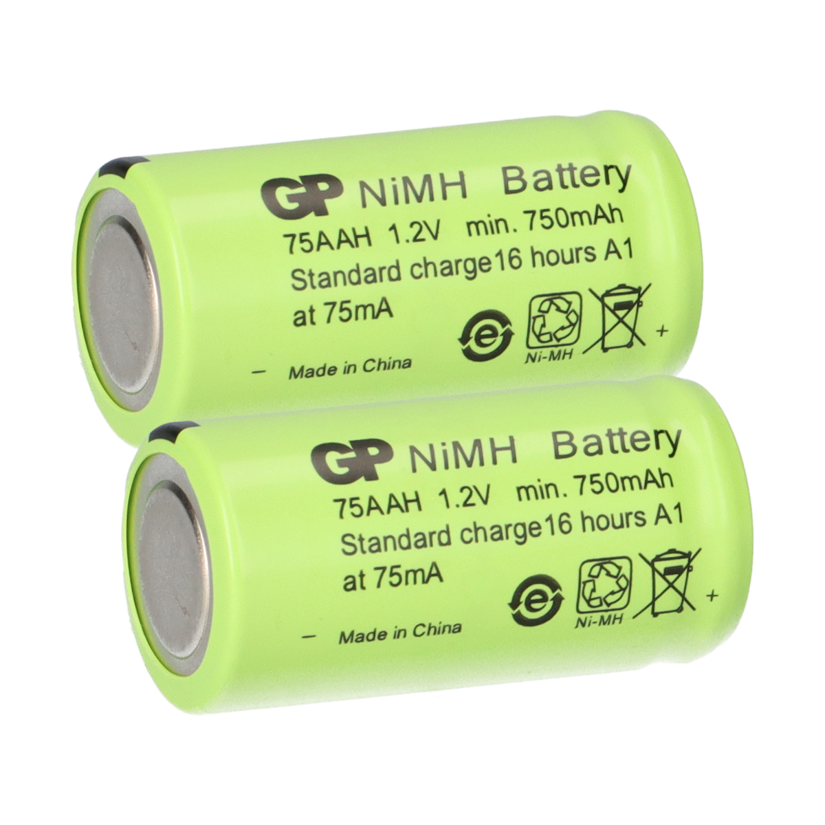 2 x GP GP75AAH Akku 2/3AA Mignon NiMH Akku 1,2V 750mAh