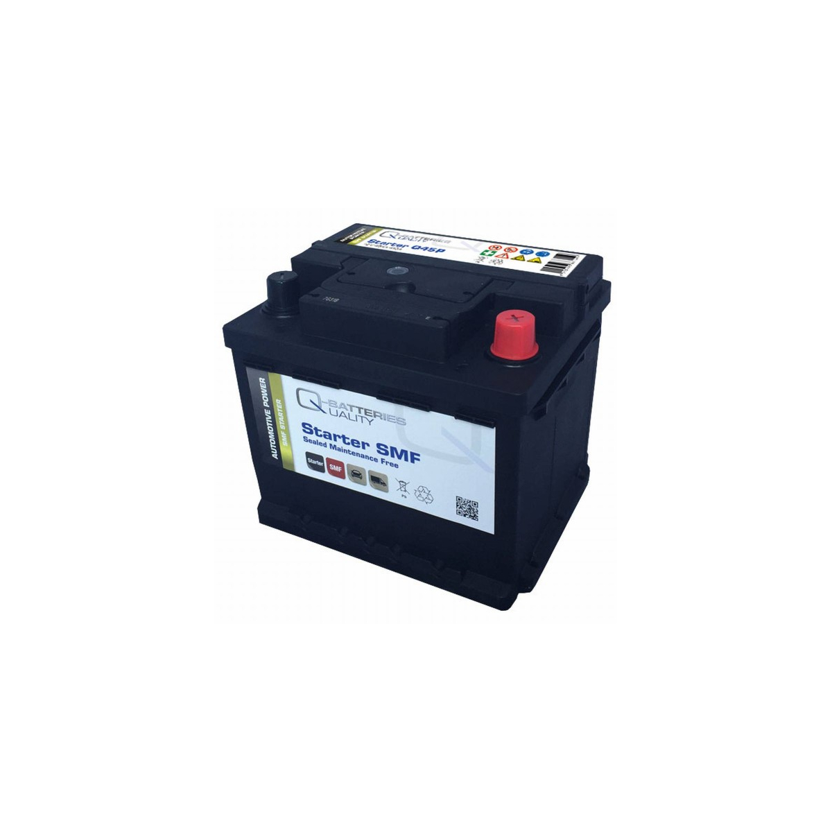 Q-Batteries Autobatterie Q45P 12V 45Ah 450A, wartungsfrei