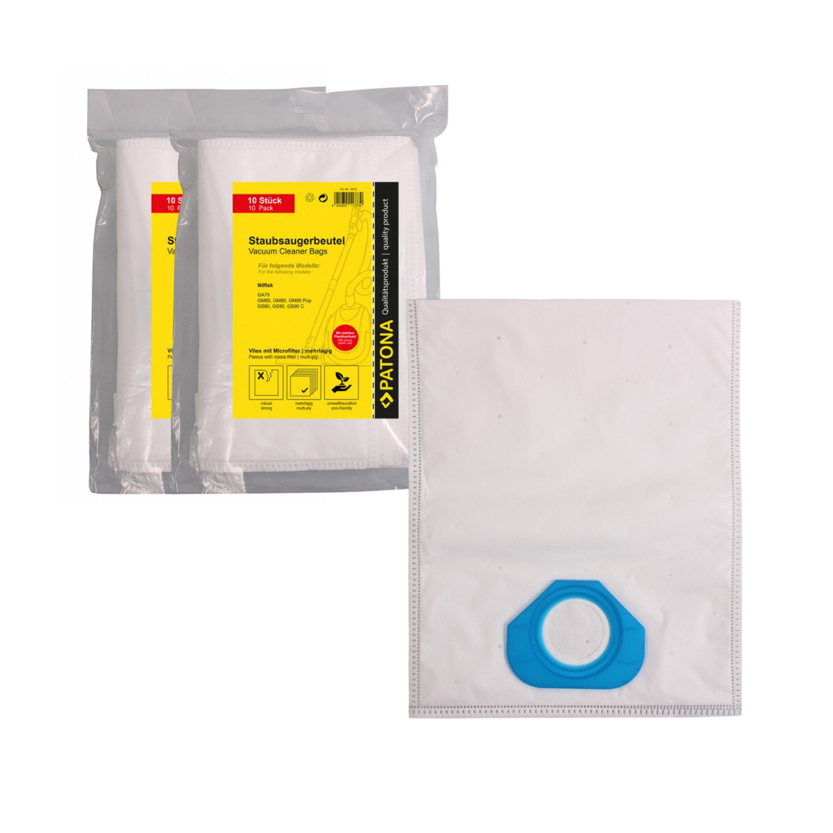 20x Mehrlagiger Vlies Staubsaugerbeutel kompatibel Nilfisk GA70 GA 70 GA70 GM 80 90 90 Pop GA70 GS 80 90 90