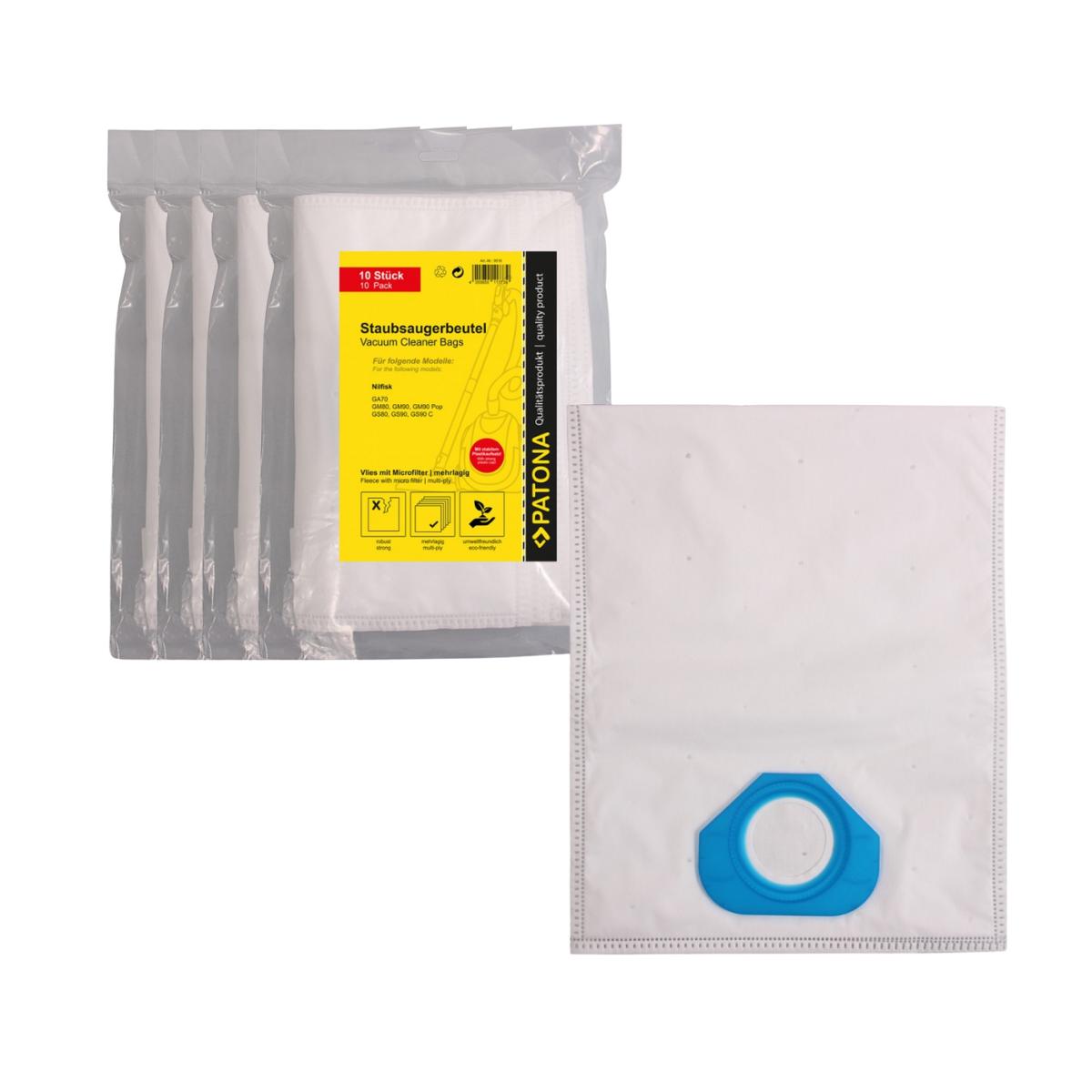 40x Mehrlagiger Vlies Staubsaugerbeutel kompatibel Nilfisk GA70 GA 70 GA70 GM 80 90 90 Pop GA70 GS 80 90 90
