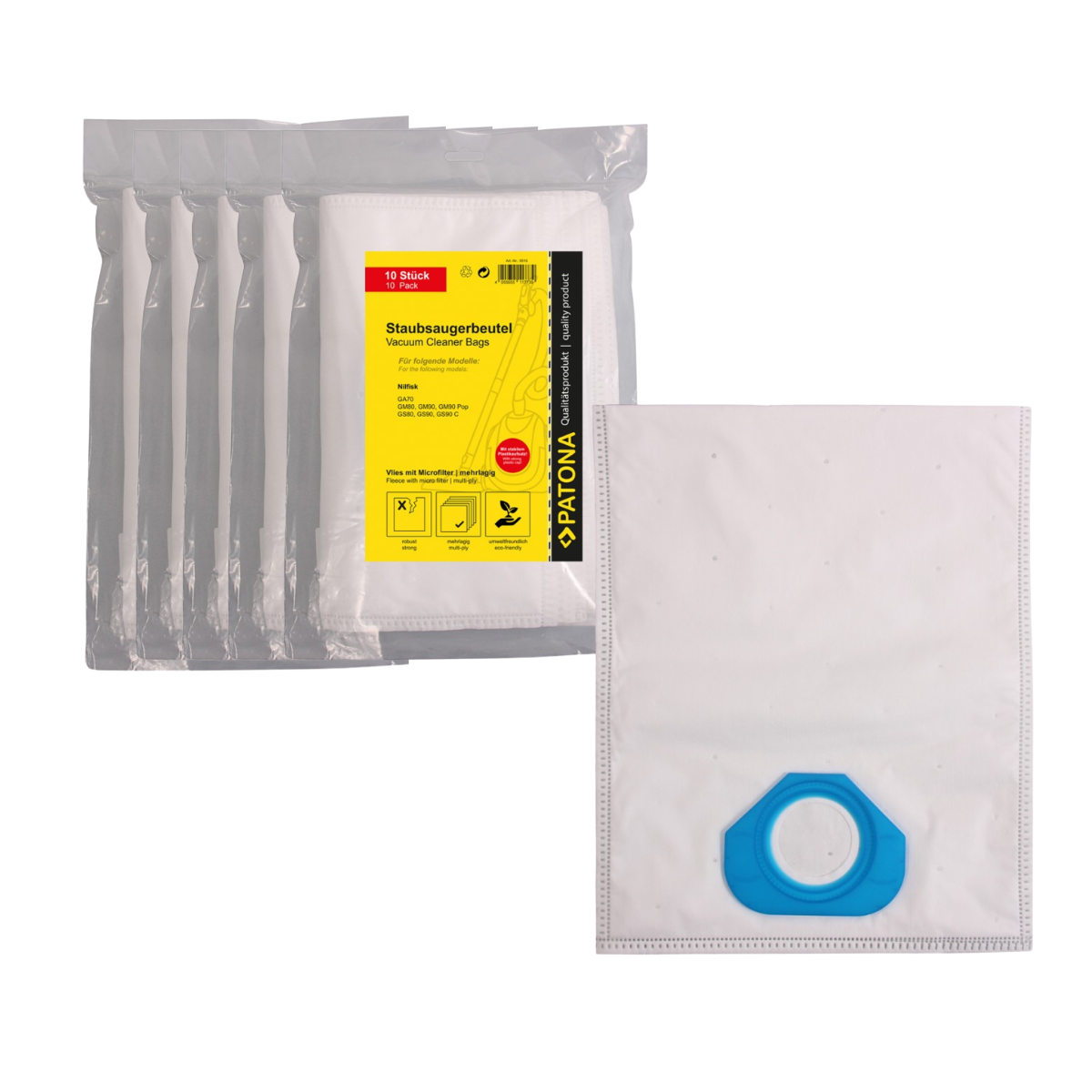 50x Mehrlagiger Vlies Staubsaugerbeutel kompatibel Nilfisk GA70 GA 70 GA70 GM 80 90 90 Pop GA70 GS 80 90 90