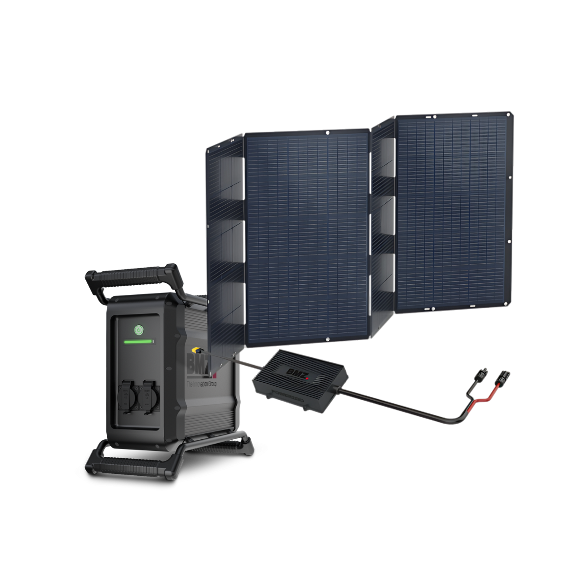 BMZ Solar-Set 400 W mit POWER2GO WORK 2.500 Wh, Faltpanel & MPPT