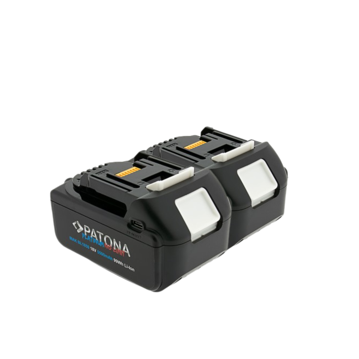2x Akku mit USB-C In- und Output kompatibel mit Makita 18V BL1850B u. BL1860B | 5500mAh | LED Kapazitätsanzeige