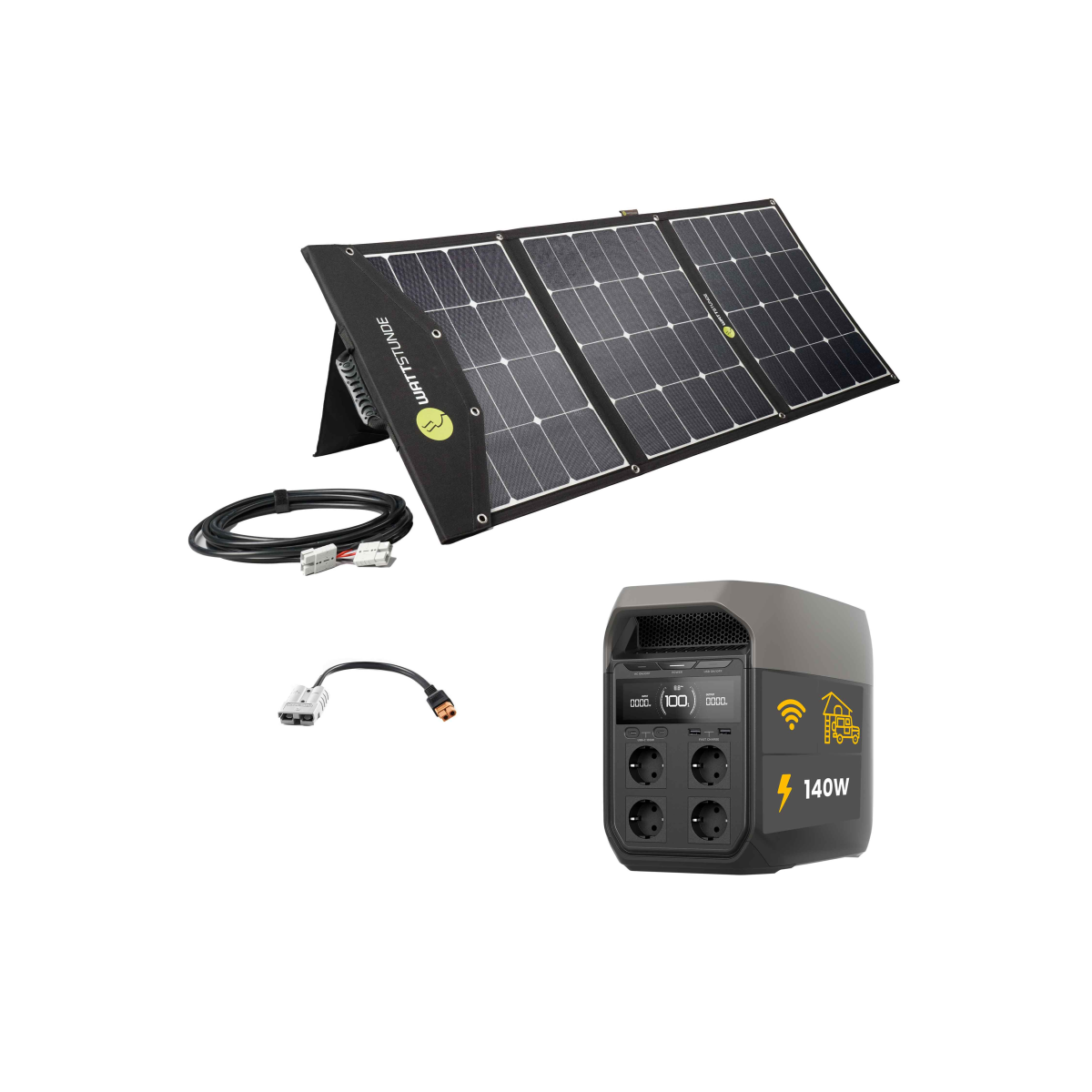 EcoFlow DELTA 3 Powerstation Bundle mit WATTSTUNDE SunFolder Set 140W 0% Umsatzsteuer nach §12 Abs. 3 UstG