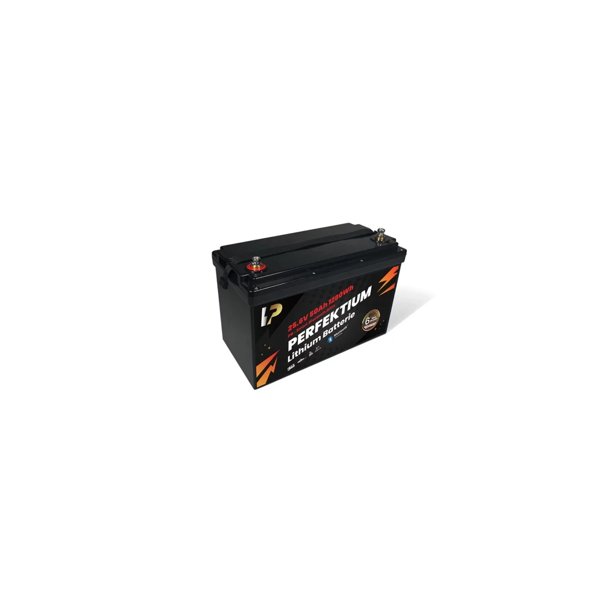 Perfektium Lithium Batterie LiFePO4 25.6V 50Ah Smart BMS mit Bluetooth mit 0% MwSt nach §12 Abs. 3 UstG
