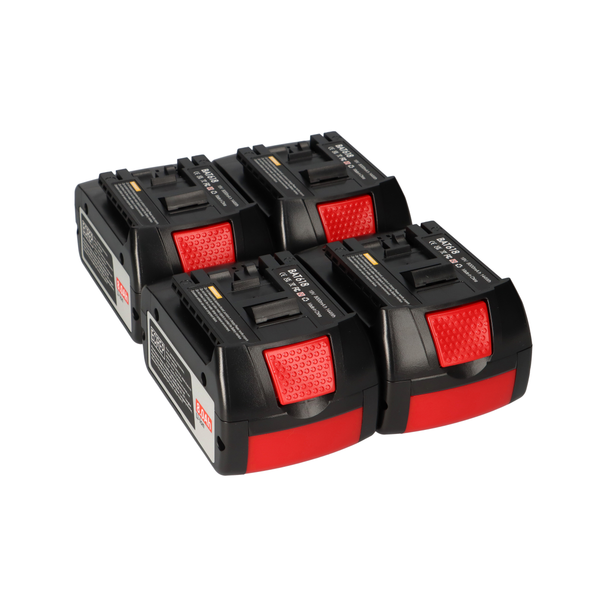 4x Ersatzakku für Bosch Professional 18V 8.0Ah Li-Ion 144Wh