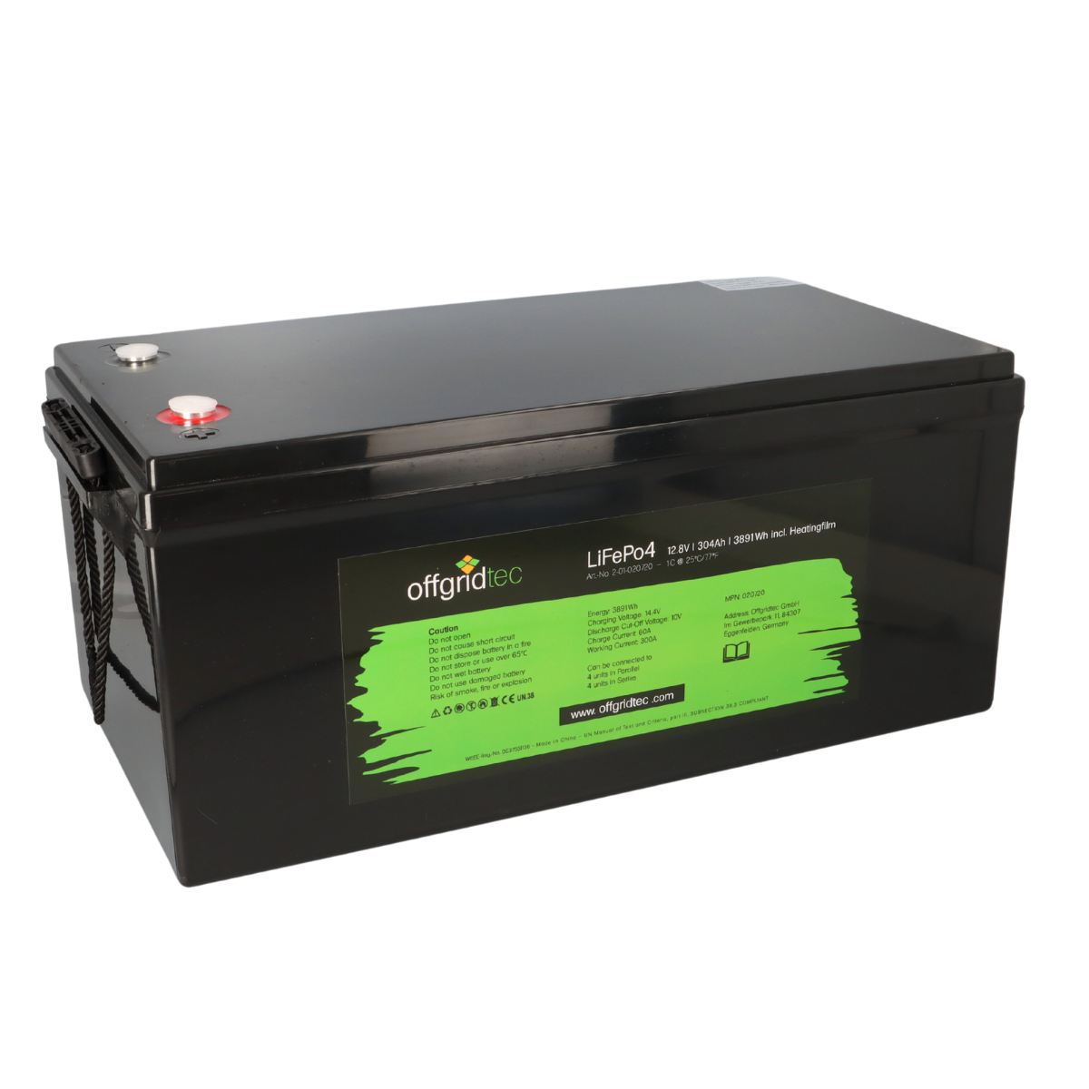 Offgridtec LifePO4 Akku 12/300 12,8V 304Ah mit BMS und Heizmatte 3840Wh