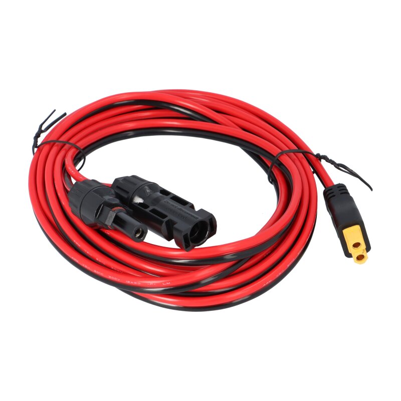Solarkabel mit XT60 Stecker, XT60 Verlängerungskabel Solarladekabel XT60 auf Solarpanel-Stecker Buchse Adapter, für tragbares Kraftwerk & Solargenerator Solarpanel 4mm² 3M