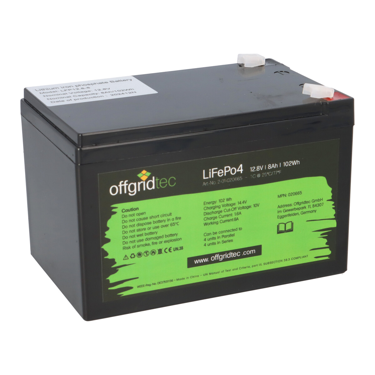 Offgridtec LifePo4 Akku 12/8 12,8V 8Ah 103Wh