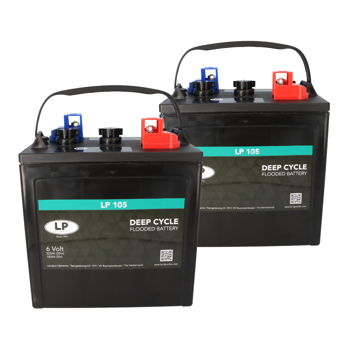 2x Traktionsbatterie Landport LP 105 6V 225Ah Deep Cycle (12V)