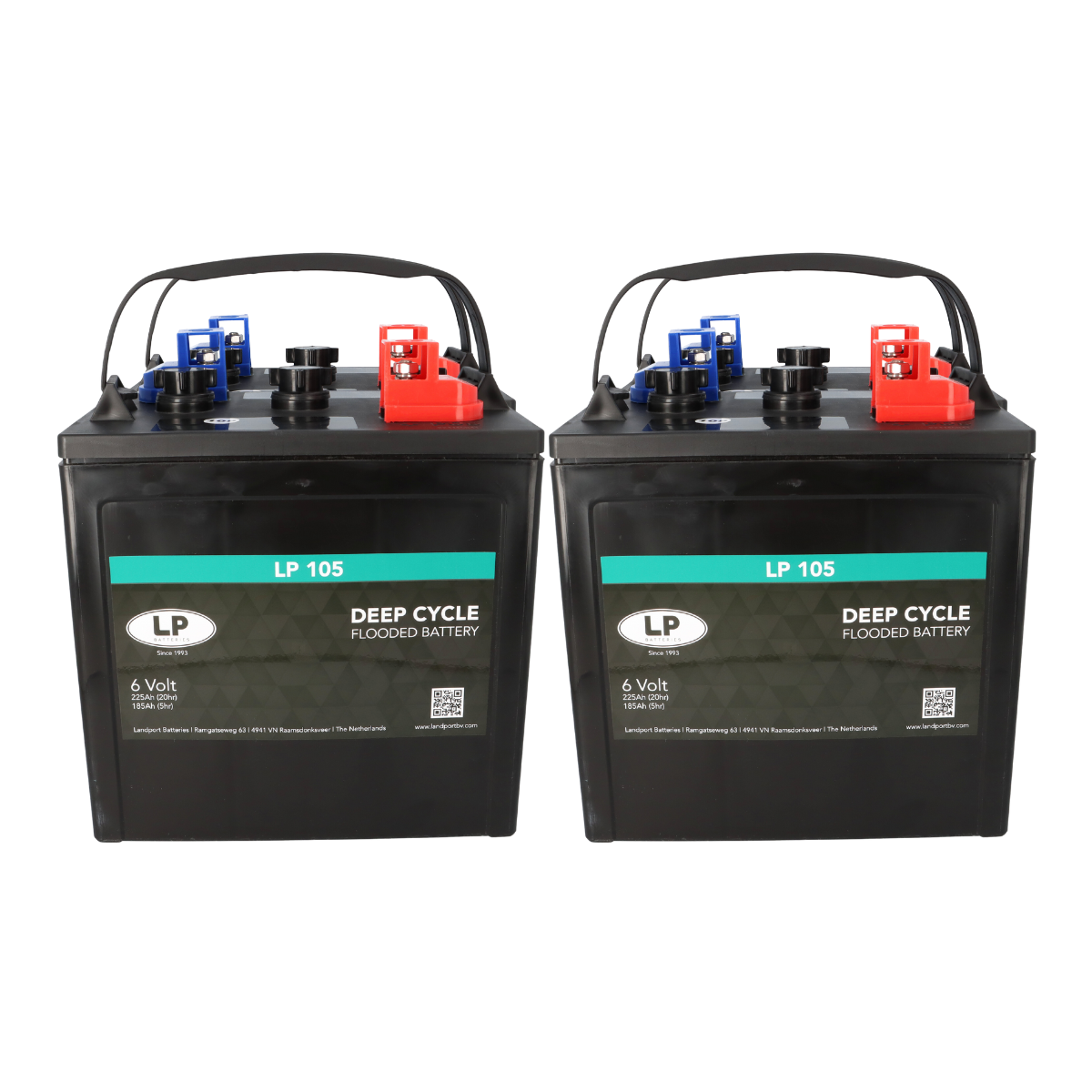 4x Traktionsbatterie Landport LP 105 6V 225Ah Deep Cycle (24V)