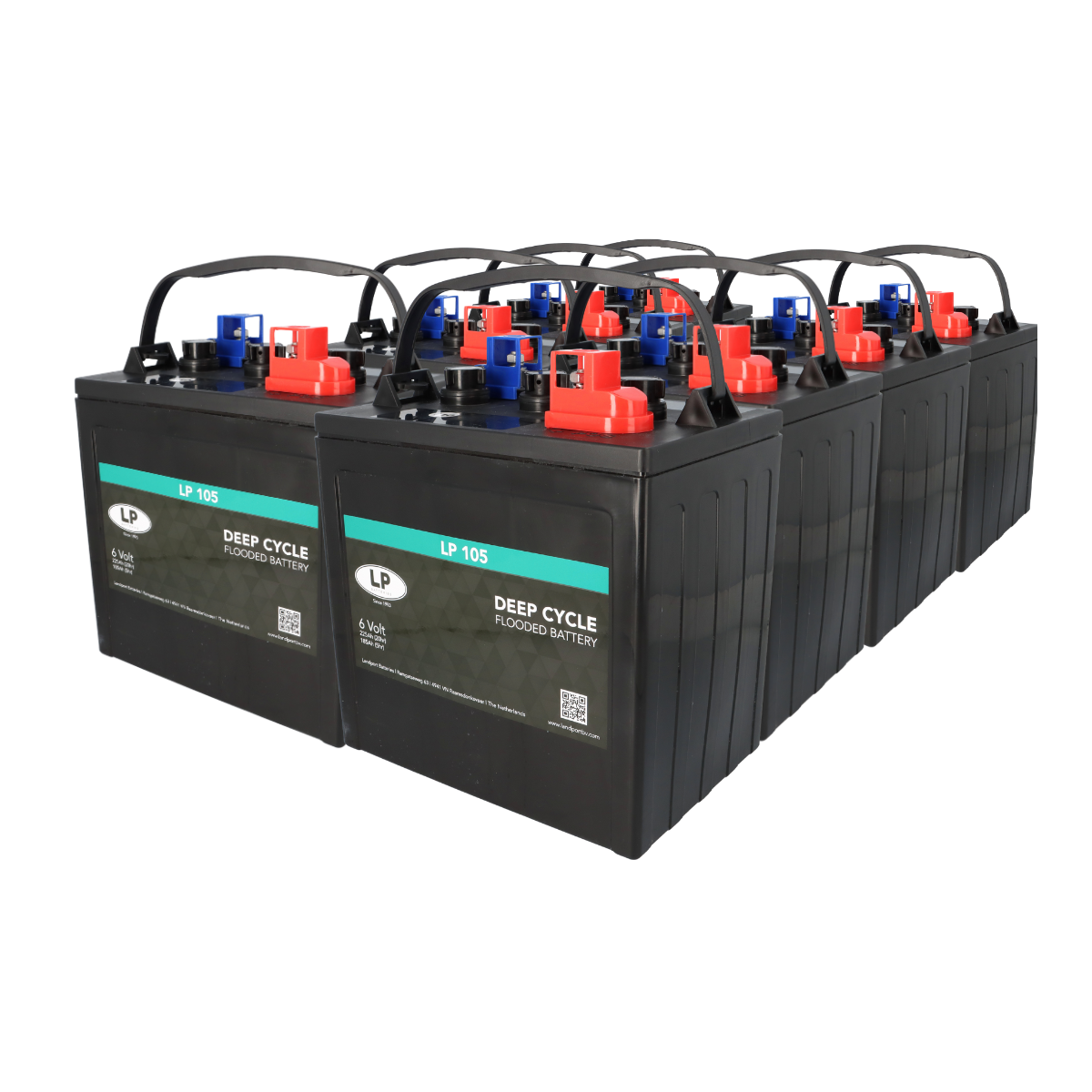 8x Traktionsbatterie Landport LP 105 6V 225Ah Deep Cycle (48V)