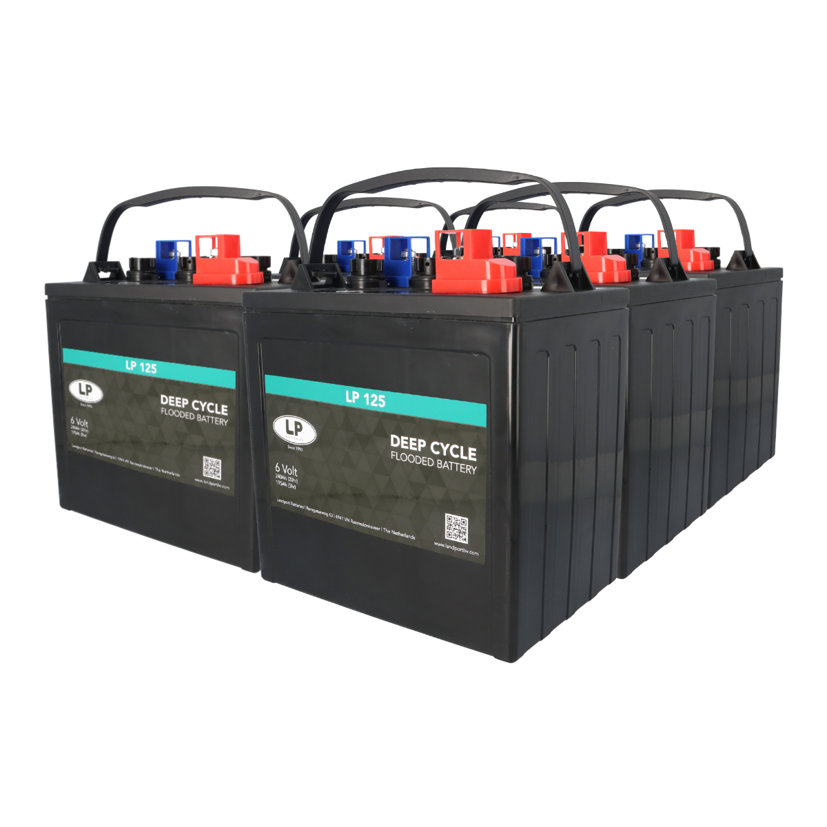6x Landport LP 125 6V 240Ah Deep Cycle Traktionsbatterie (36V)