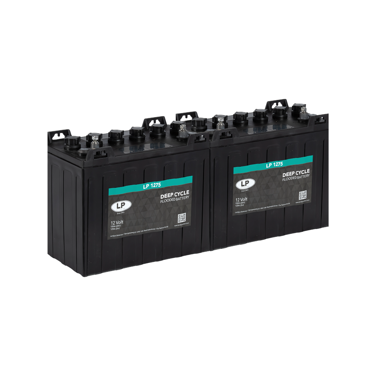 2x Landport LP 1275 12V 150Ah Deep Cycle Traktionsbatterie – Alternative T-1275 / CR GC155 / US12VXC