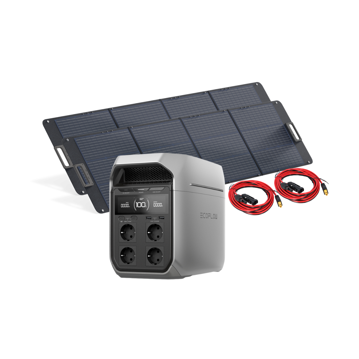 EcoFlow Set Delta 3 Plus Powerstation und 2x 200 Watt Solarmodul 0% MwSt nach §12 Abs. 3 UstG