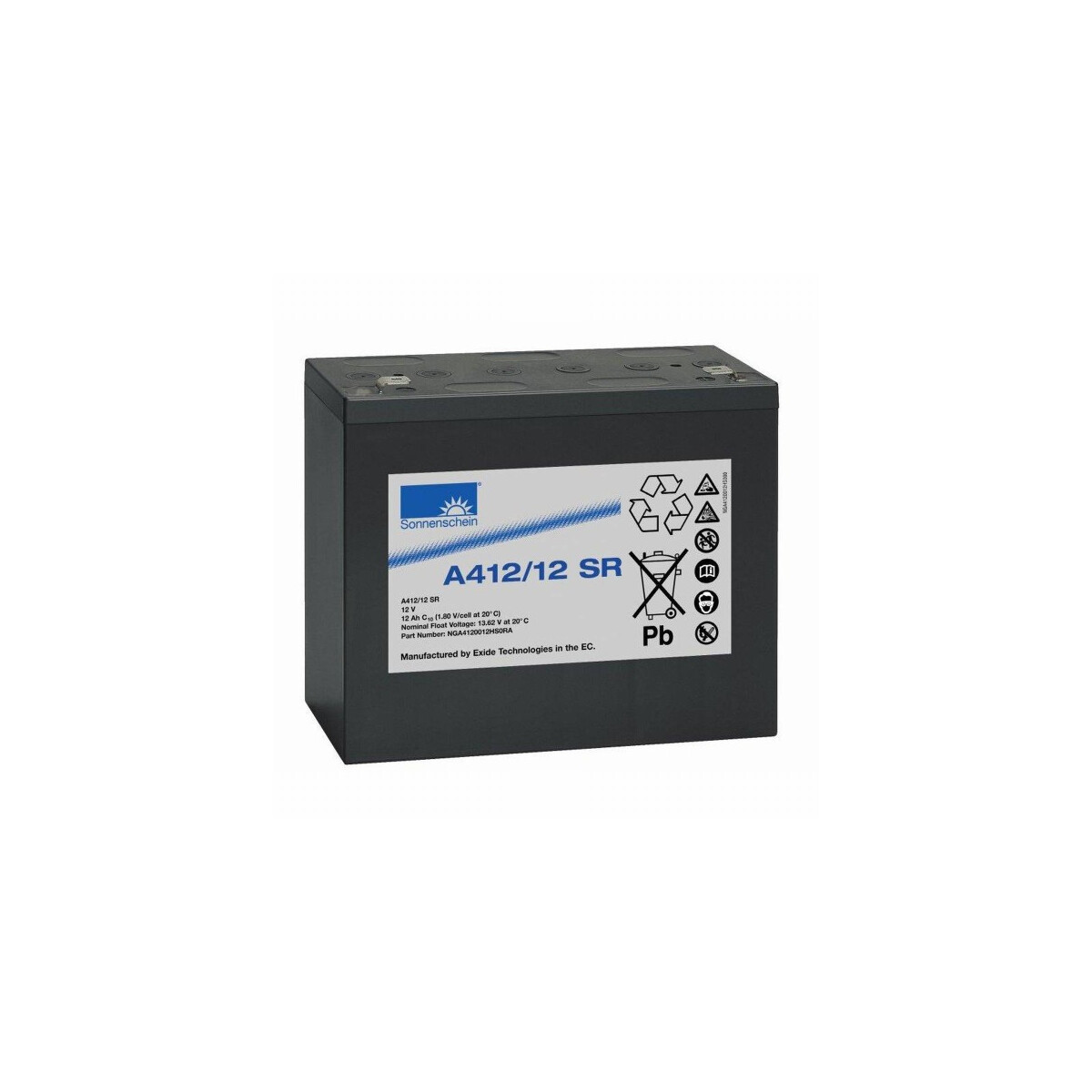 Exide Sonnenschein A412/12 SR 12V 12Ah dryfit Blei-Gel-Akku VRLA