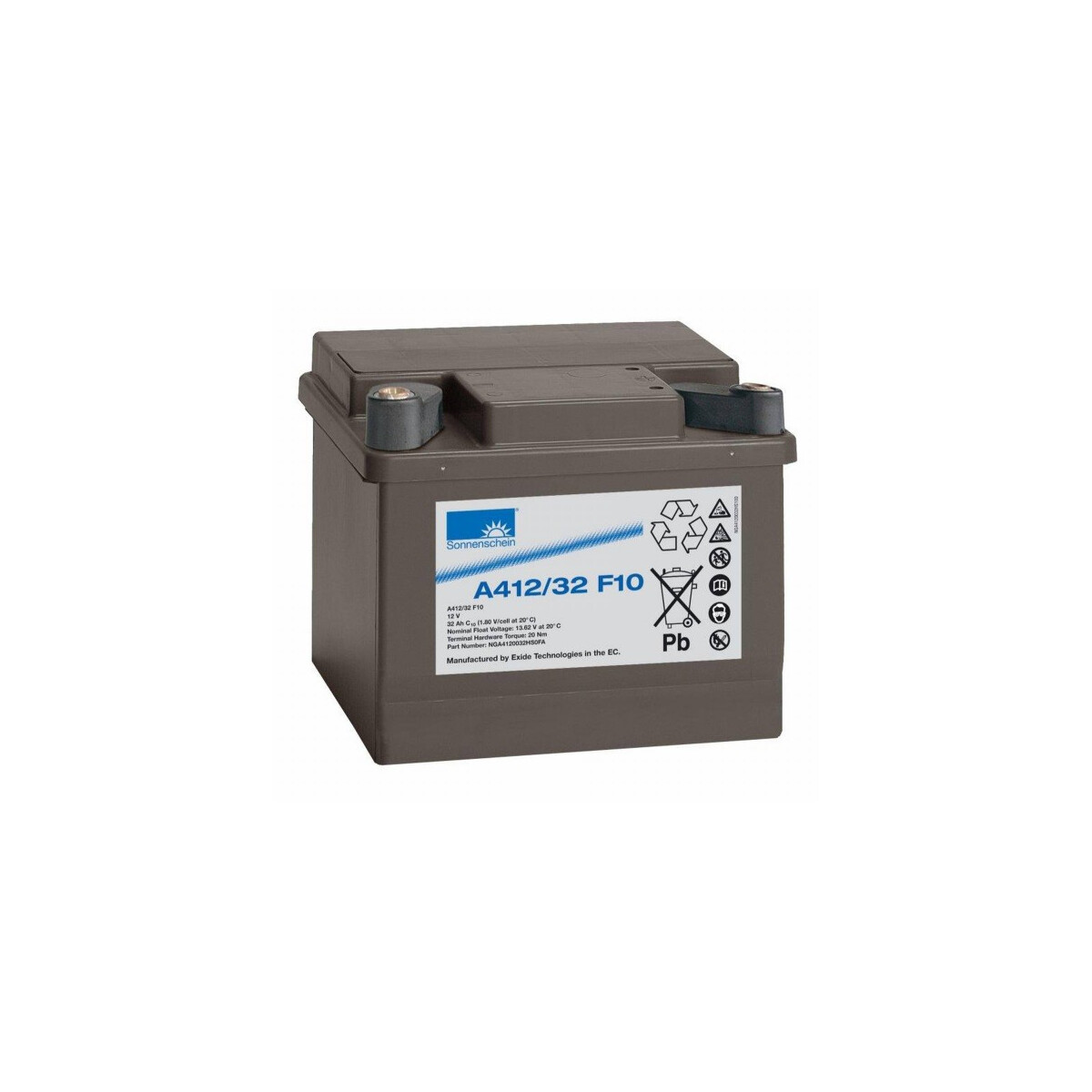 Exide Sonnenschein A412/32 F10 12V 32Ah dryfit Blei-Gel-Akku VRLA