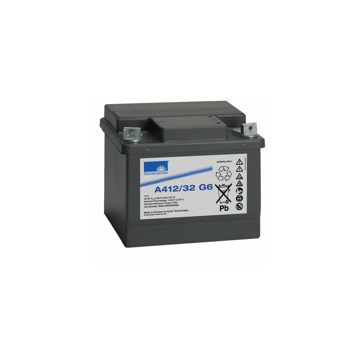 Exide Sonnenschein A412/32 G6 12V 32Ah dryfit Blei-Gel-Akku VRLA