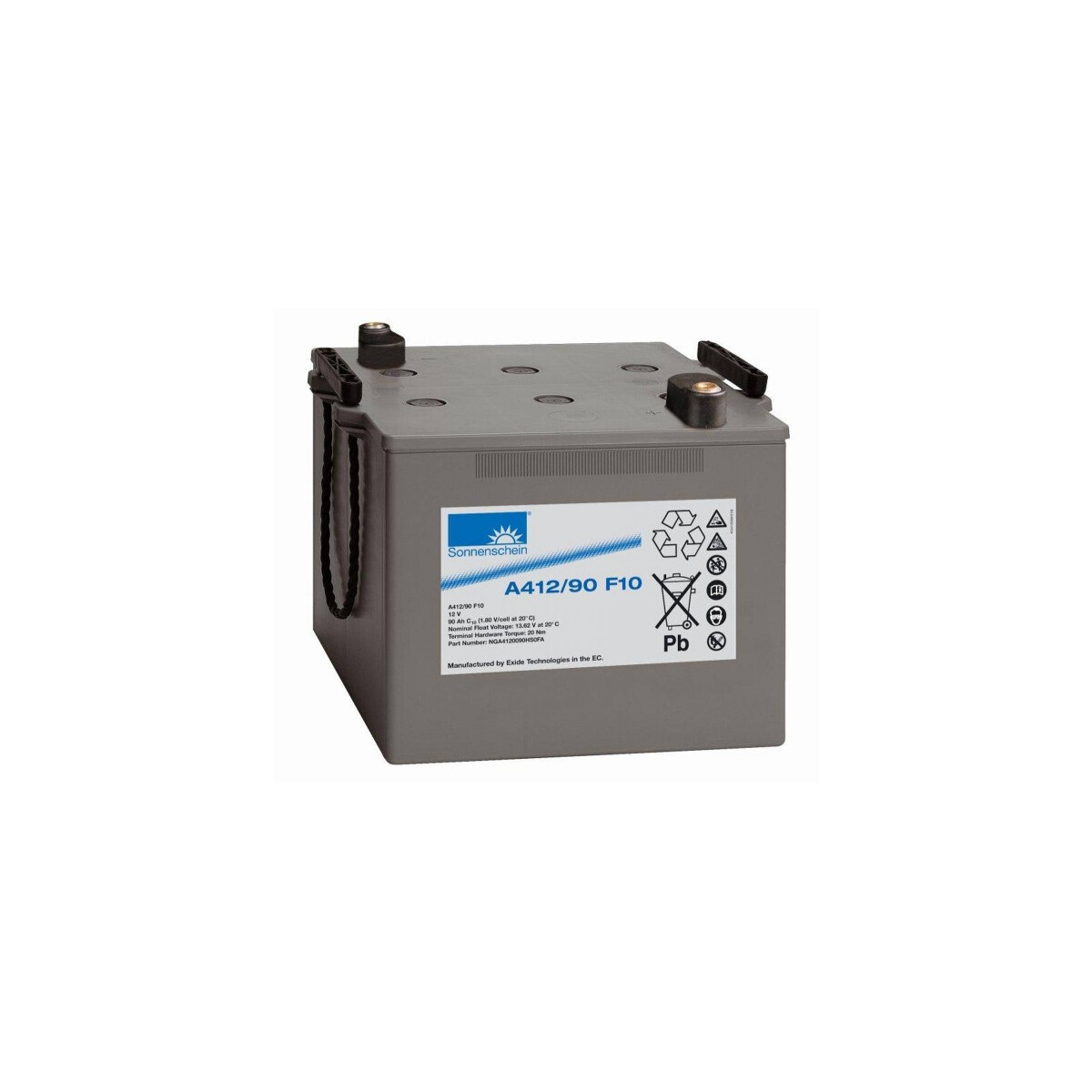 Exide Sonnenschein A412/90 F10 12V 90Ah dryfit Gel Standby-Akku