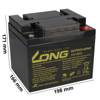 Ersatzakku-Set 24V 50Ah mit 2x Kung Long WP50-12NE für 