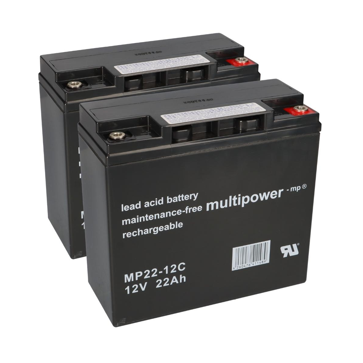 Akku kompatibel Rasenmäher RL2000 RL-2000 24V 2x 12V 22Ah AGM Blei MP wartungsfrei