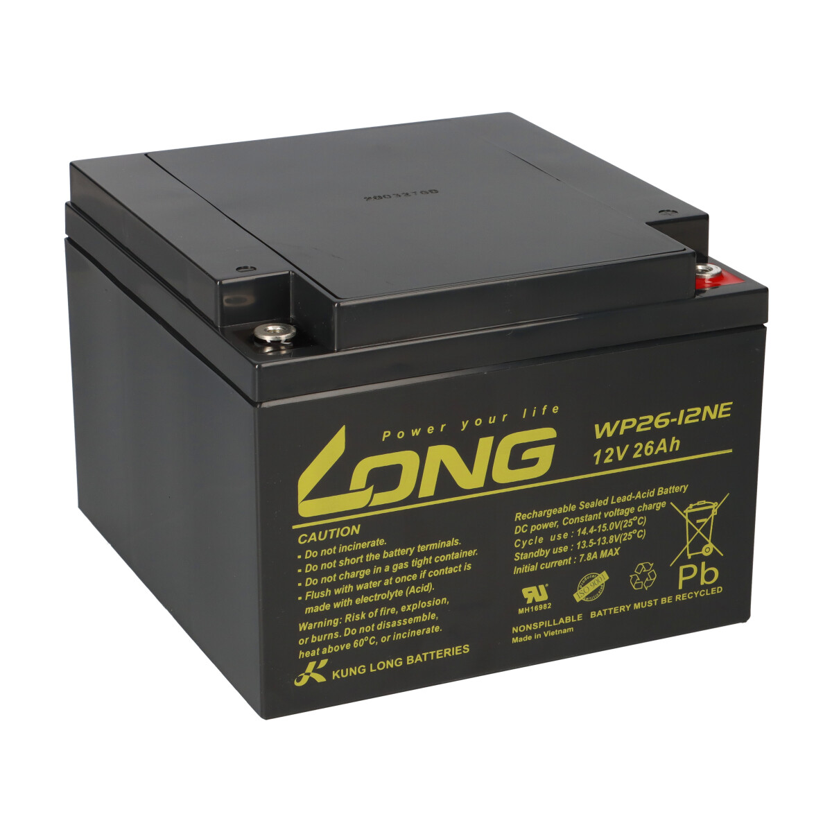 Kung Long WP26-12NE AGM Akku 12V 26Ah – für Elektromobil & Scooter