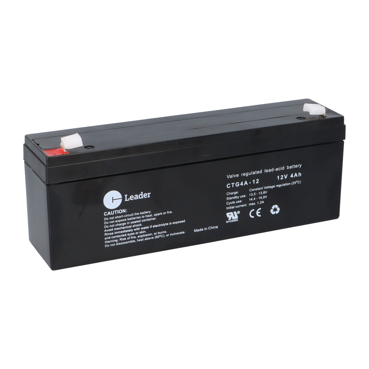 CT Leader CTG4A-12 AGM Akku 12V 4Ah Faston 4,8 mm – passend für Lifter, USV & Technik