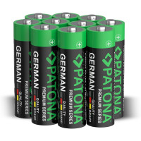 10er Pack AA Alkaline Batterien nebeneinander