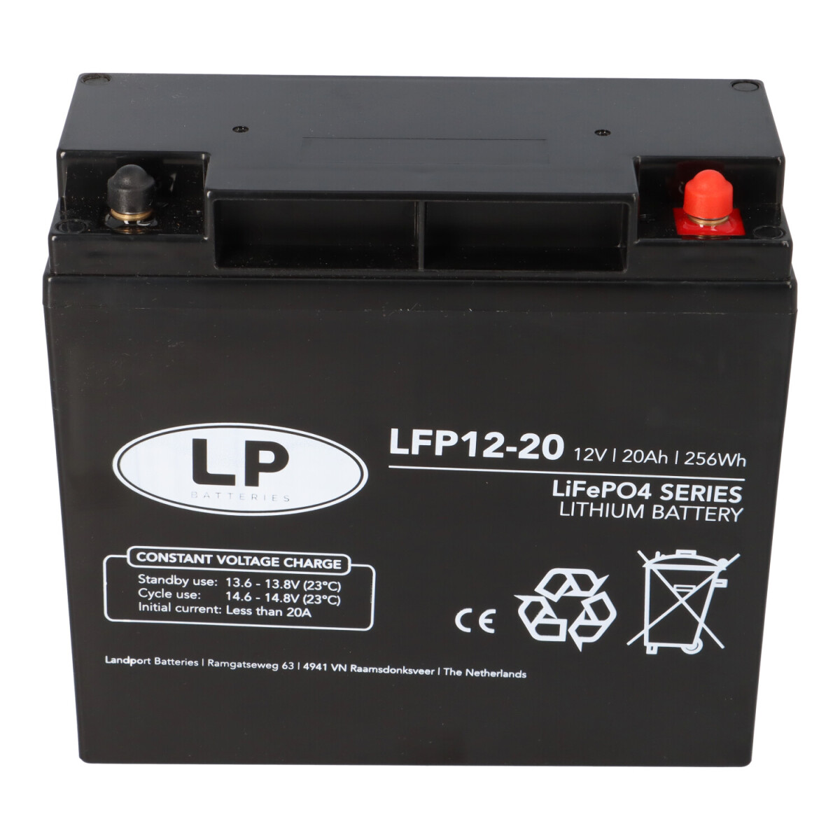 Landport LFP V12-20 T12 Lithium Batterie 12,8V 20Ah LiFePO4 Akku mit BMS – 256Wh