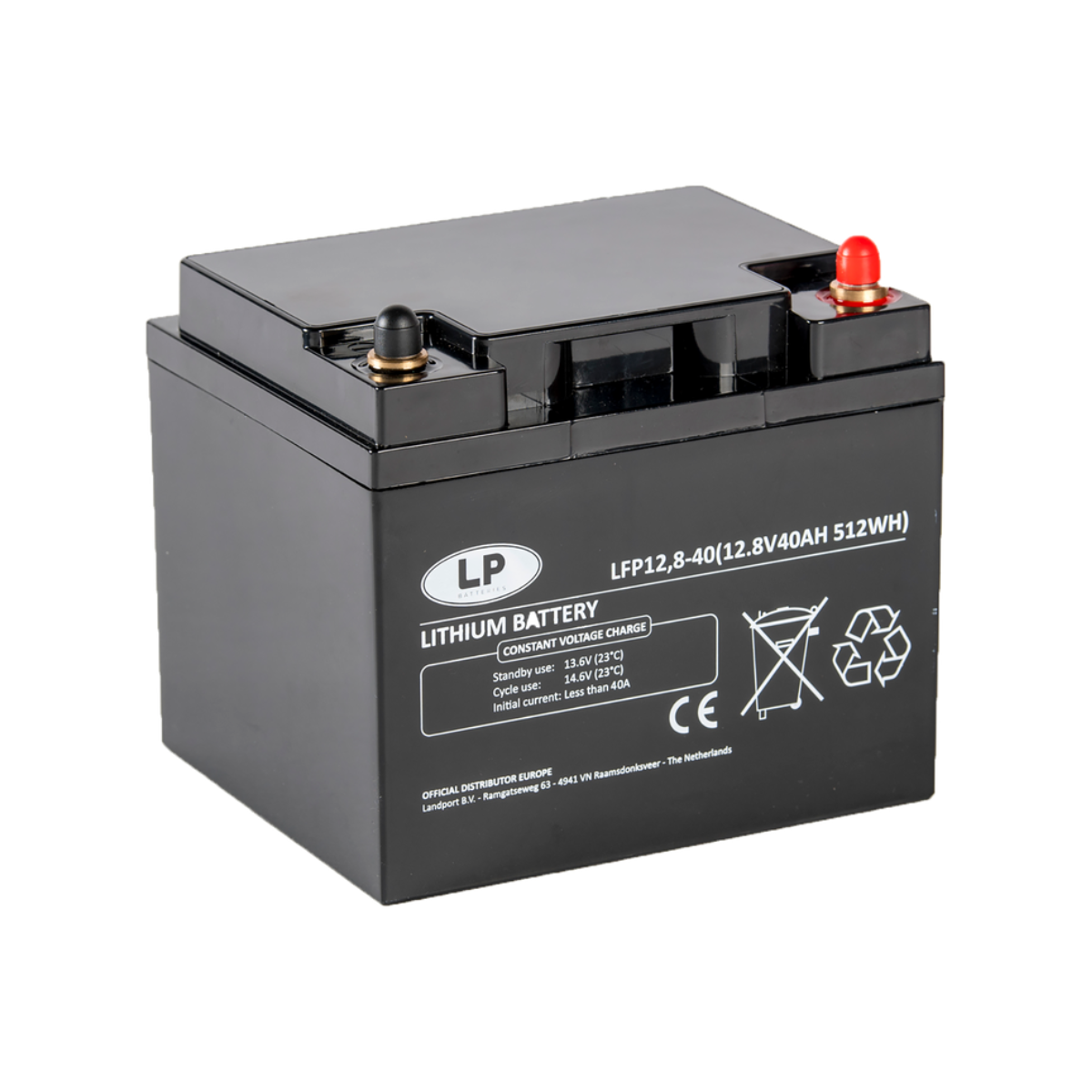 Landport LFP V12-40 T6 Lithium Batterie 12,8V 40Ah LiFePO4 Akku mit BMS – 512Wh