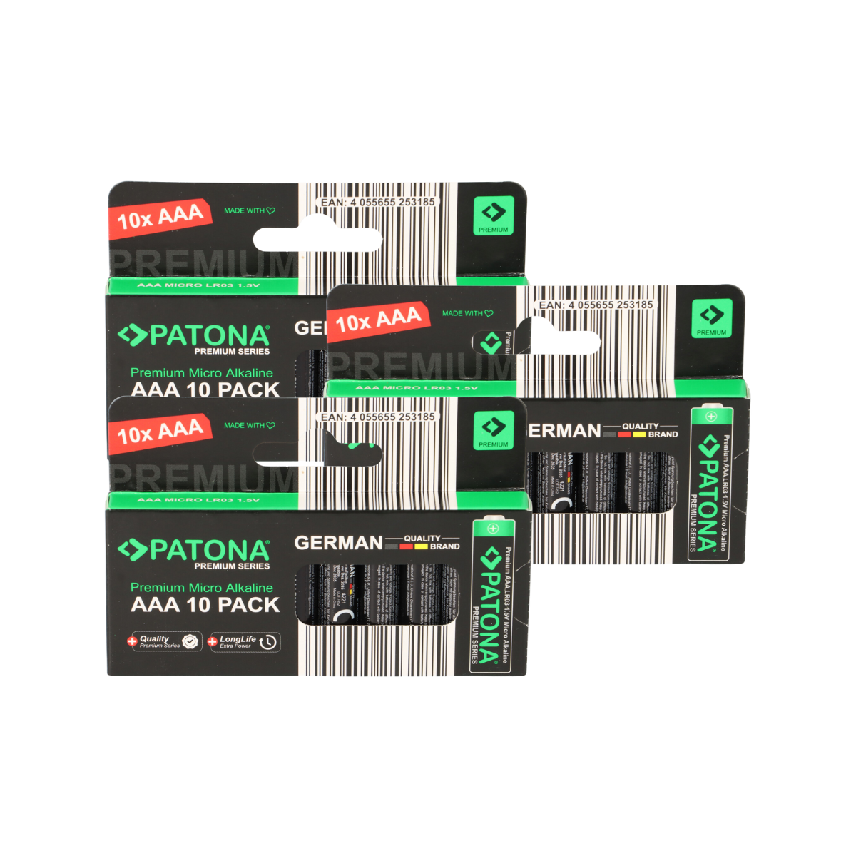 PATONA Premium 30x AAA Batterien (3x10er) Pack 1,5V Alkaline
