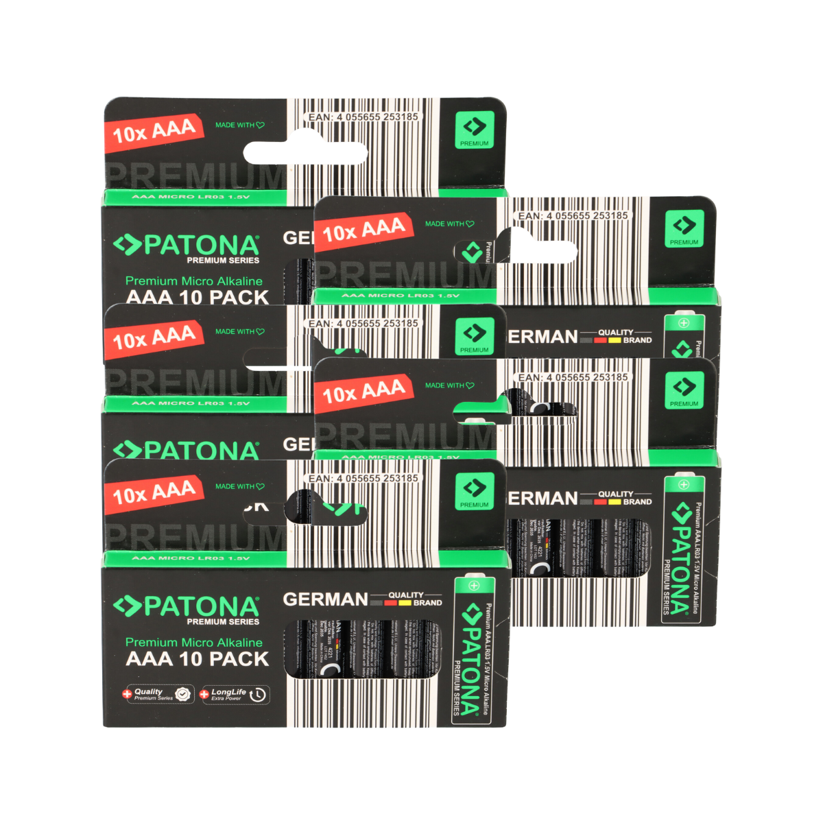 PATONA Premium 50x AAA Batterien (5x10er) Pack 1,5V Alkaline