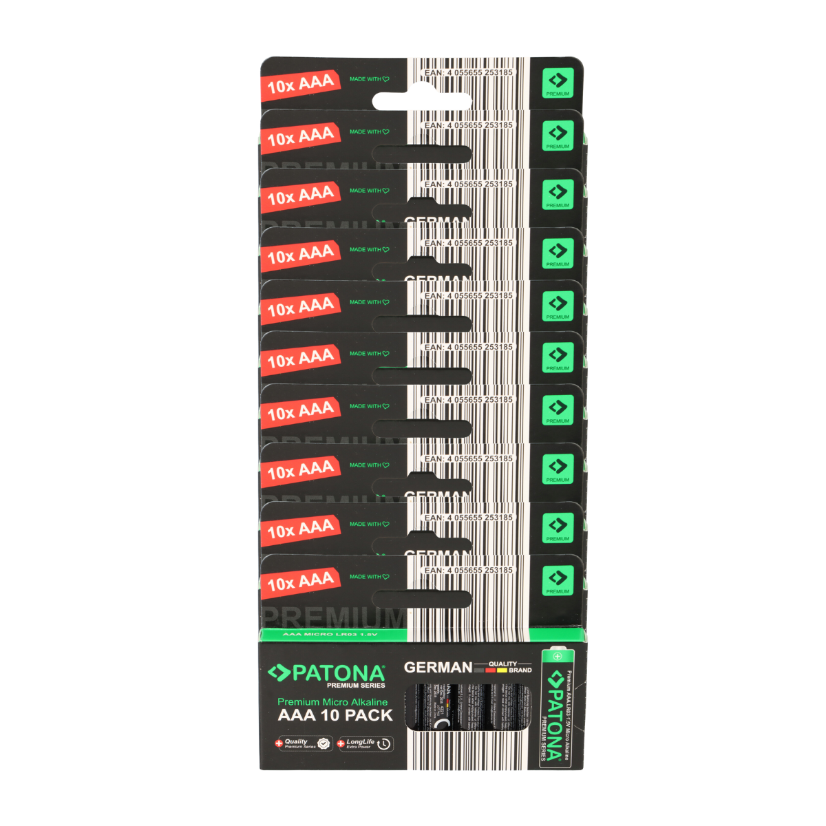 PATONA Premium 100x AAA Batterien (10x10er) Pack 1,5V Alkaline