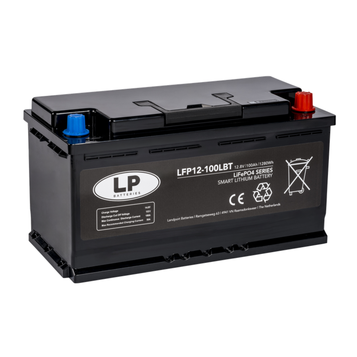 Landport LFP V12-100LBT Lithium-Batterie 12,8V 100Ah – mit Bluetooth & BMS