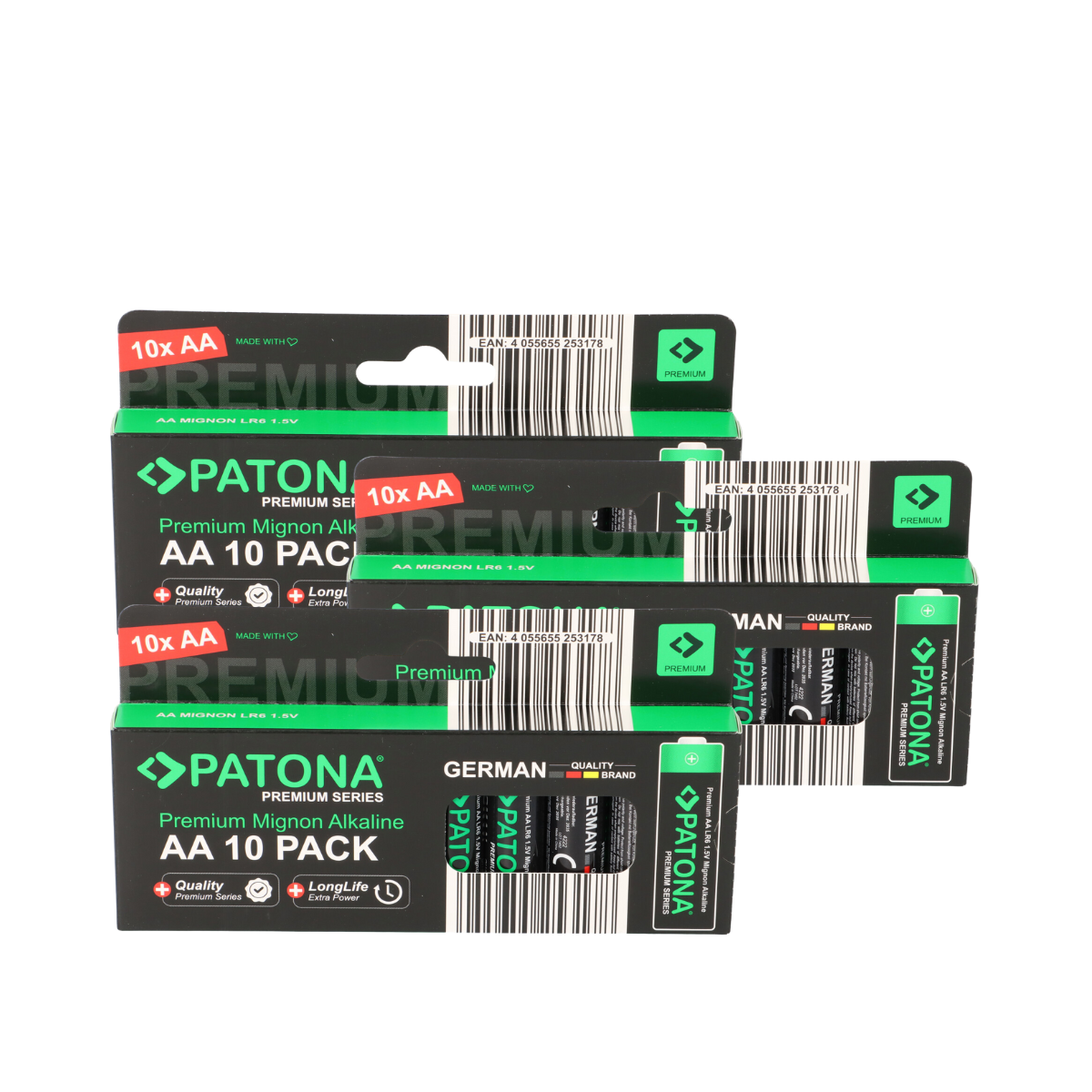 PATONA Premium 30x AA Batterien (3x10er) Pack 1,5V Alkaline