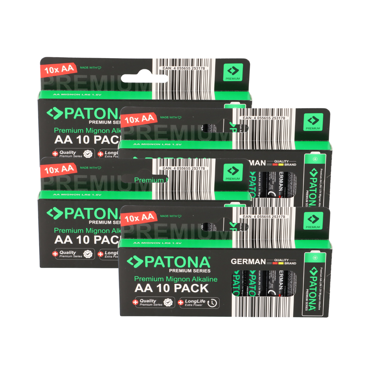 PATONA Premium 40x AA Batterien (4x10er) Pack 1,5V Alkaline