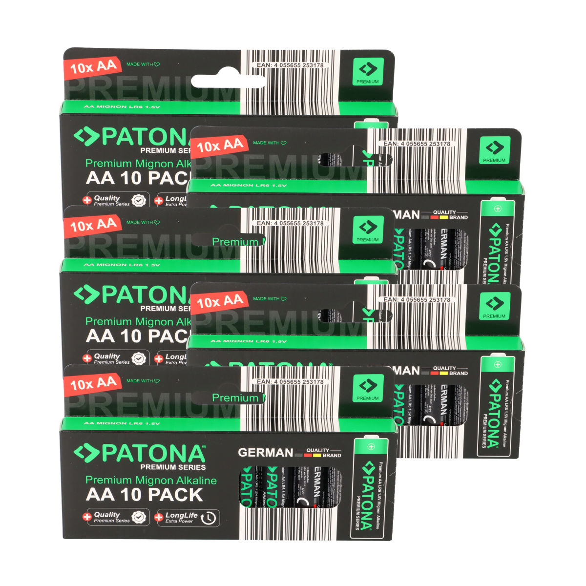 PATONA Premium 50x AA Batterien (5x10er) Pack 1,5V Alkaline