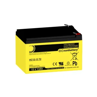 SUN Battery AGM HC12-13 Akku 12V 13Ah | High Cycle | Zyklenfest | Wartungsfrei | Blei-Vlies