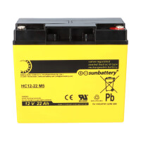 SUN Battery High Cycle AGM Bleiakku zyklenfest 12V 22Ah M5-S