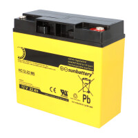 SUN Battery High Cycle AGM Bleiakku zyklenfest 12V 22Ah M5-S