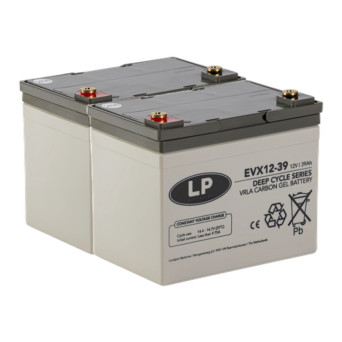 2x Landport LP EVX12039 12V 39Ah Deep-Cycle AGM-GEL Batterie