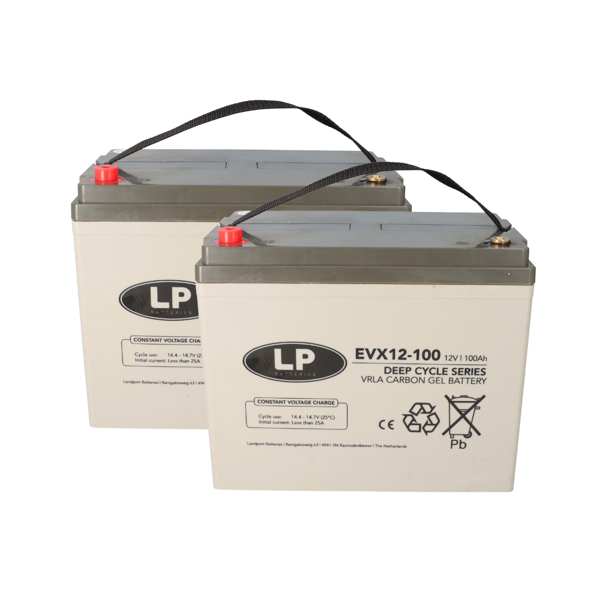 2x 12V 100Ah Deep-Cycle AGM Batterie kompatibel zu 60Ah, 75Ah, 77Ah, MP75-12C, REC80-12I, 12LC-75Ah, KPH75-12N, KPH75-12NE, KPH80-12N u.a.