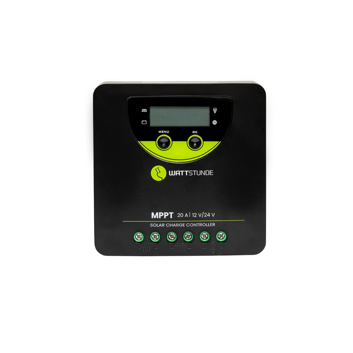 WATTSTUNDE® WLR-BT 20.90 MPPT Solar-Laderegler mit Bluetooth und LCD – 20A, 90V